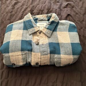 Sonoma Teal and Beige Checkered Shirt